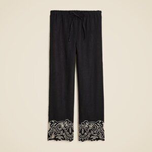 New JCrew Soleil pant in embroidered linen, XS